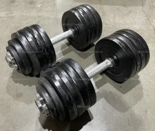 Pair Full Iron Total 105lb Adjustable Dumbbells Set 2 x 52.5lbs Dumbbells Weight