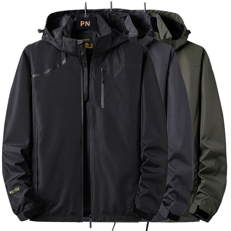 Mens Mountain Hiking Waterproof Outdoor Work Jackets Winter Soft Lined