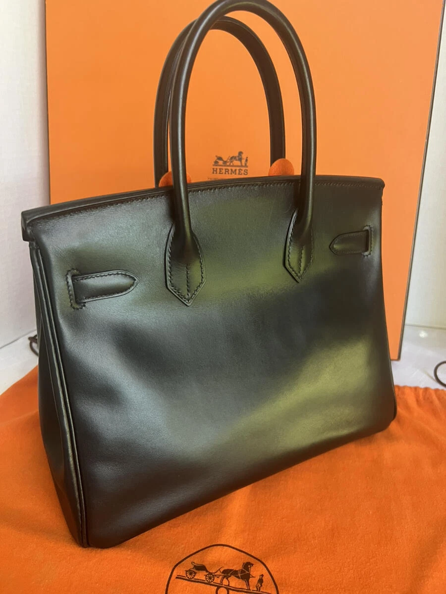 Very Rare~~~Hermes Black Box Birkin 30cm GHW Full Set