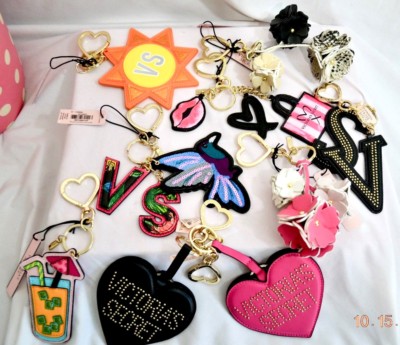 Victorias Secret Flowers BLING MIRROR COCKTAIL LOGO Key Chain Ring