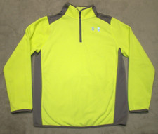 Under Armour Coldgear Infared Boys Size YLG 1/4 Zip Neon Pullover Shirt Sweater