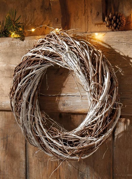 "Dekokranz \"Rustikal\" Ø 30 Cm Magnolien & Ulmen Zweige, Wand TüR Tisch Deko Kranz"-image