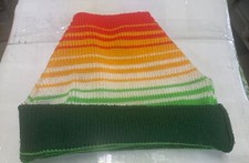 NOS Vintage Ski Cap Wigwam Mills Green Knit Hat USA Colorful Winter Cap Retro