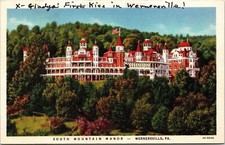 South Mountain Manor Wernersville PA Pennsylvania Linen Postcard UNP VTG Unused