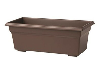 Novelty Countryside Durable Plastic Flower Box Planter, Brown, 18in