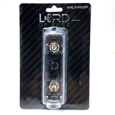 Lord of Bass 1/0 Gauge Ring Terminal ANL Fuse Holder Nickel Plated