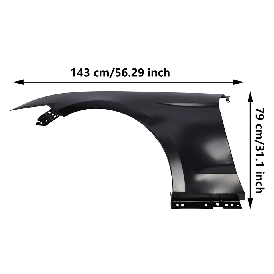 For 2015-2017 Ford Mustang Fender Front Driver Side Primed Steel Black - Imagem 3 de 4