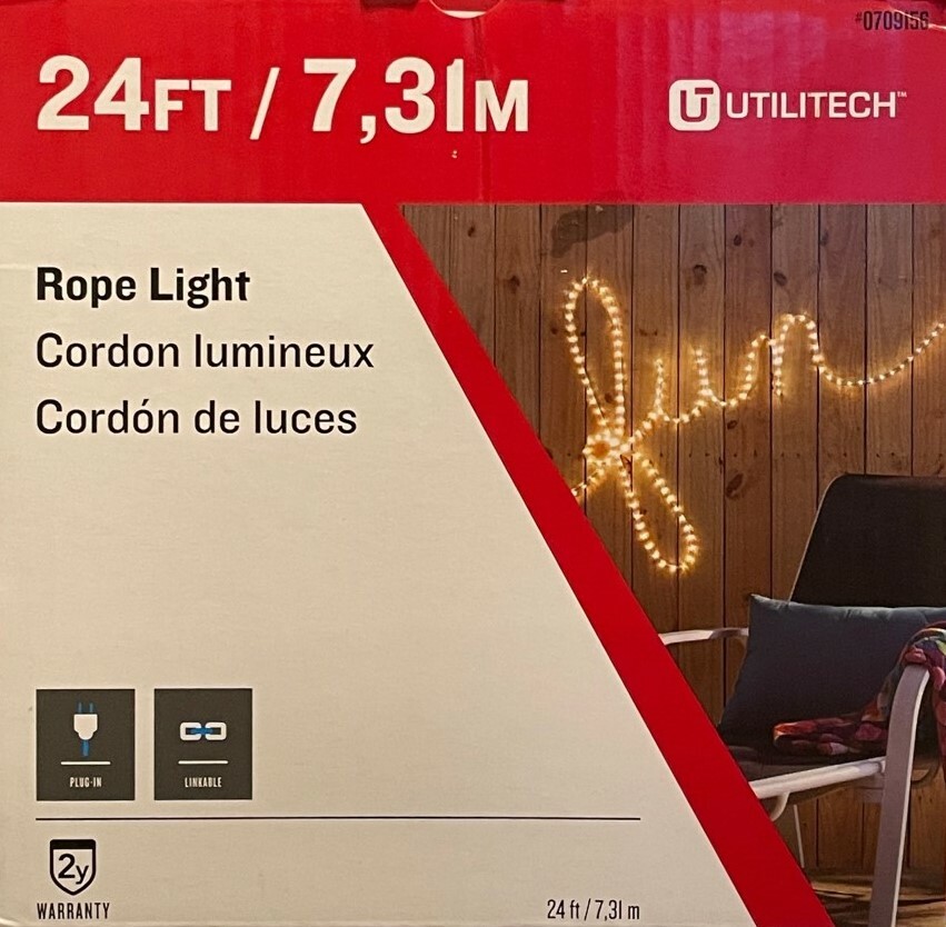 Utilitech 18-ft LED Warm White Rope Light Utilitech 18-ft LED Warm White Rope Light