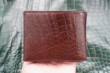 Genuine Crocodile Belly - Brown Skin Leather Men's Bifold Wallets N51