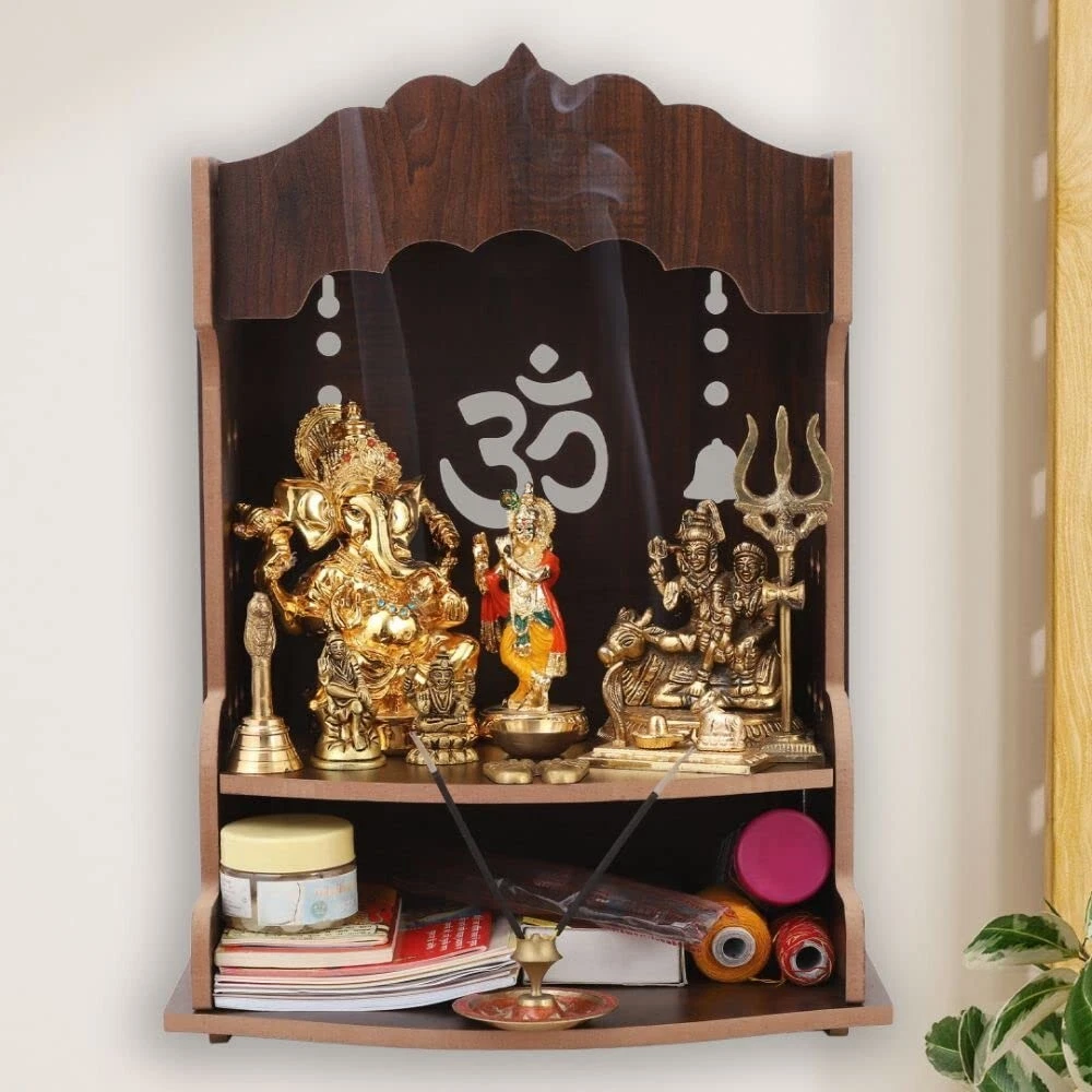 Pooja Wooden Mandir for Home Wall Mounted Wood Puja Home Temple