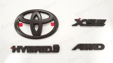 4PCS REAR TAILGATE MATTE BLACK EMBLEM OVERLAY 2021+TOYOTA SIENNA XSE AWD HYBRID 