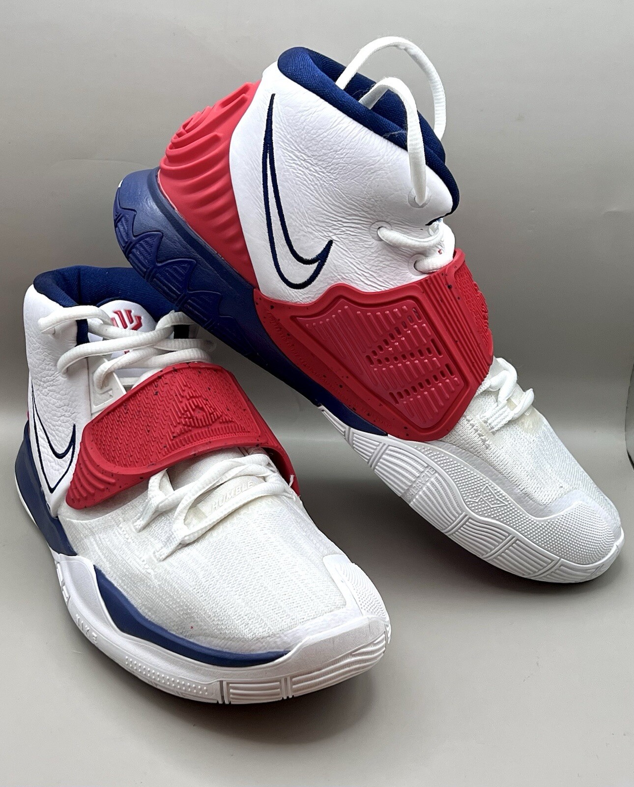 Nike Kyrie 6 Sneakers Shoes Size 7Y White Red Blue USA Olympic Dream Team