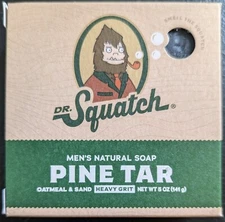 Dr. Squatch Pine Tar Soap for Men 5oz Oatmeal & Sand Heavy Grit New