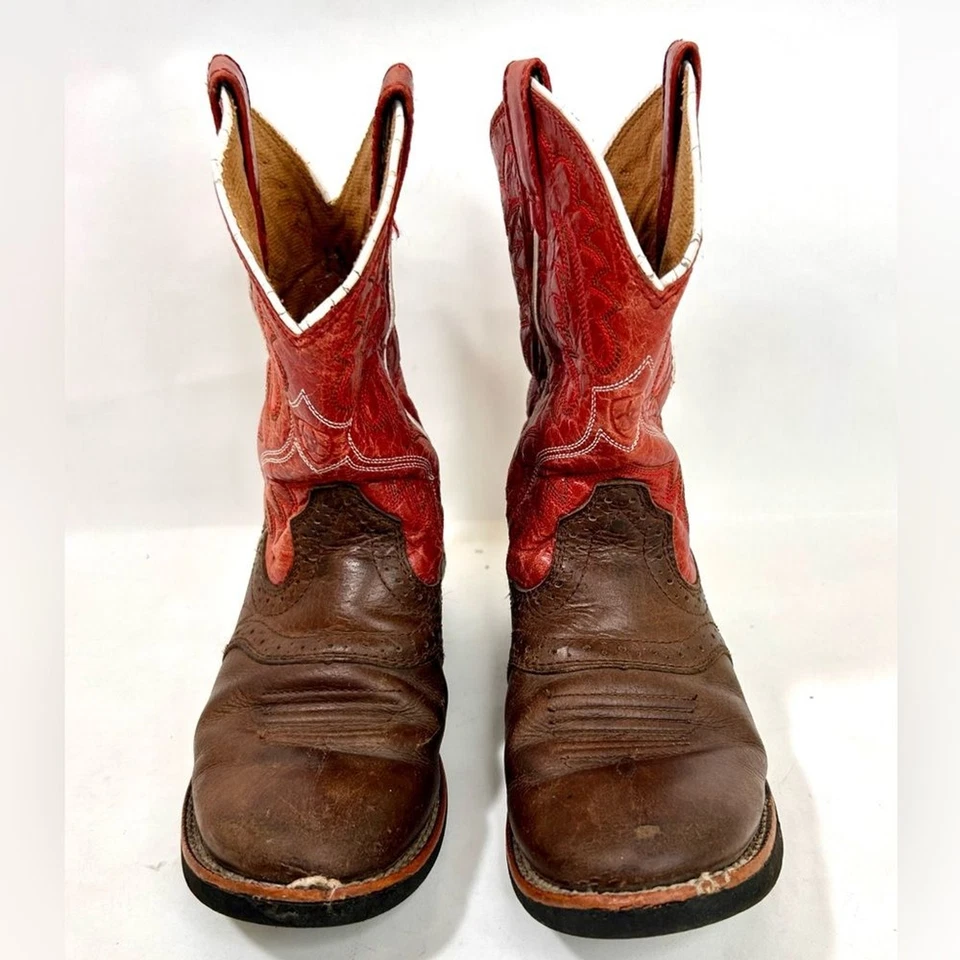 Ariat Kids Heritage Crepe Western Boot Red and Brown Leather size 13.5 - Image 4 of 4