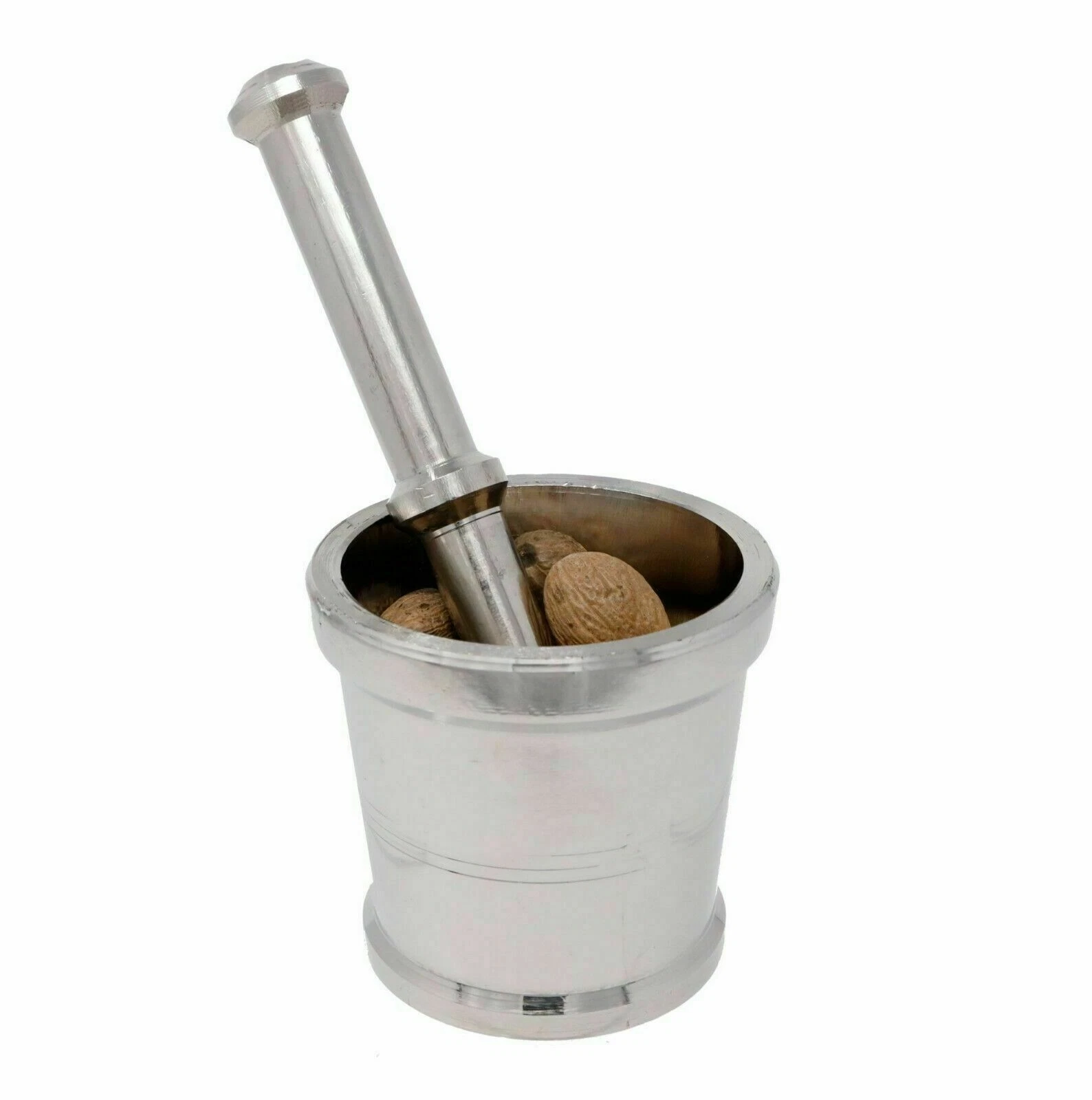 Stainless Steel Pestle & Mortar Set Khal Basta Spice Herb Paste Crusher Grinder
