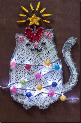 String art kit Kitten holidays DIY craft kits wooden board String art pattern