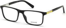 GUESS GU1982 001 Black Rectangle Plastic Eyeglasses Frame 53-16-145