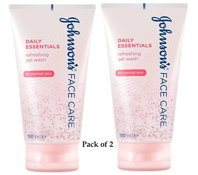 2 x Johnson's Gesichtspflege Daily Essentials erfrischendes Gelwaschen 150ml