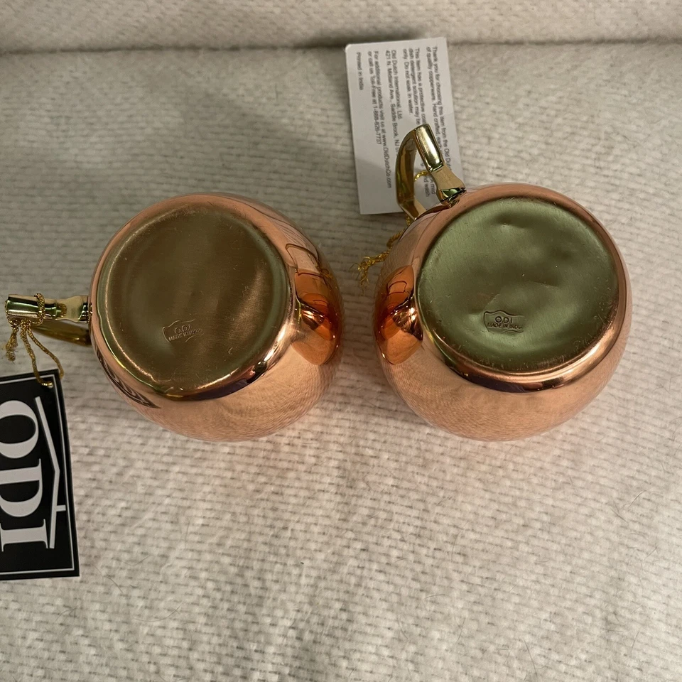 ODI СТАРЫЙ ГОЛЛАНДСКИЙ МЕЖДУНАРОДНЫЙ набор из 2 ТВЕРДЫХ МЕДНЫХ МОСКОВСКИХ МУЛОВ 16 УНЦИЙ КРУЖКИ - Изображение 4 из 4