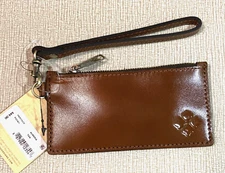 NWT PATRICIA NASH Almeria Tan Leather Credit Card Wristlet