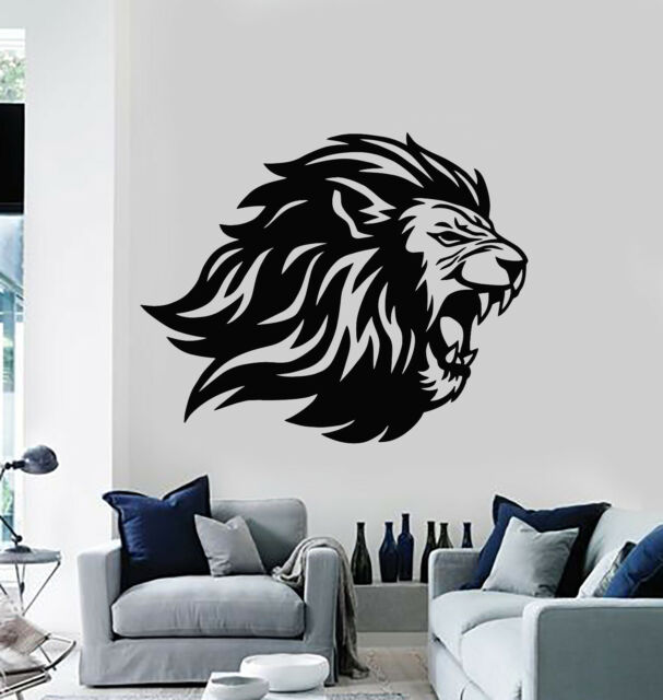 Vinyl Wall Decal Lion Head Predator King Of Jungle Animal Zoo Stickers g1234