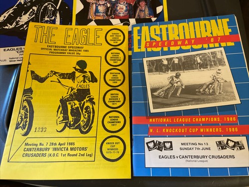 4 Vintage EASTBOURNE/CANTERBURY 1980's speedway sports programmes CUP LEAGUE - Picture 2 of 3