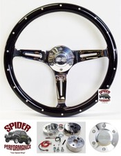 1964-1965 Malibu El Camino Chevelle Ss Wood Steering Wheel 14 Black Widow 1964-1965 Malibu El Camino Chevelle Ss Wood Steering Wheel 14 Black Widow