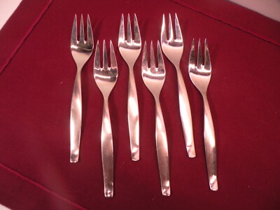 Set Of 6 Salad Forks FURST FUROSIL Stainless Steel Flatware FUF13 Pattern 5 3/4''