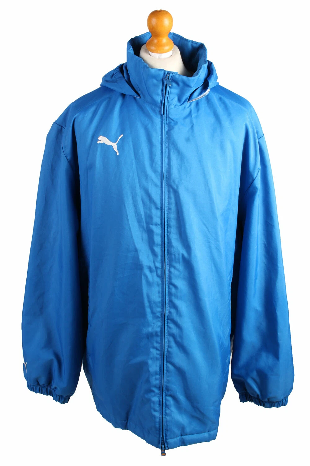 Puma Men Puffer Jacket Padded Jacket Warm Winter Vintage Blue Size XL -C1496