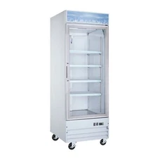 Omcan USA 50030 31" 1 Glass Door Freezer Merchandiser in White, 23 cu. ft.