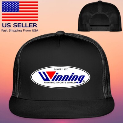 Winning Boxing Equipment Adjustable Black Trucker Hat Cap Adult