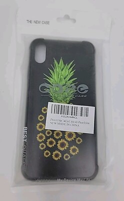 ZHEGAILIAN Mobile Case Compatible with iPhone Xs Max Sunflower Pineapple Black 