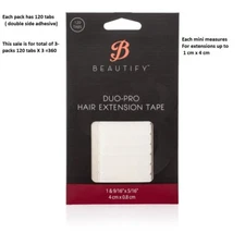 DUO-PRO Extension tape tabs By Walker Tape. 3 packs = 360 double side tabs