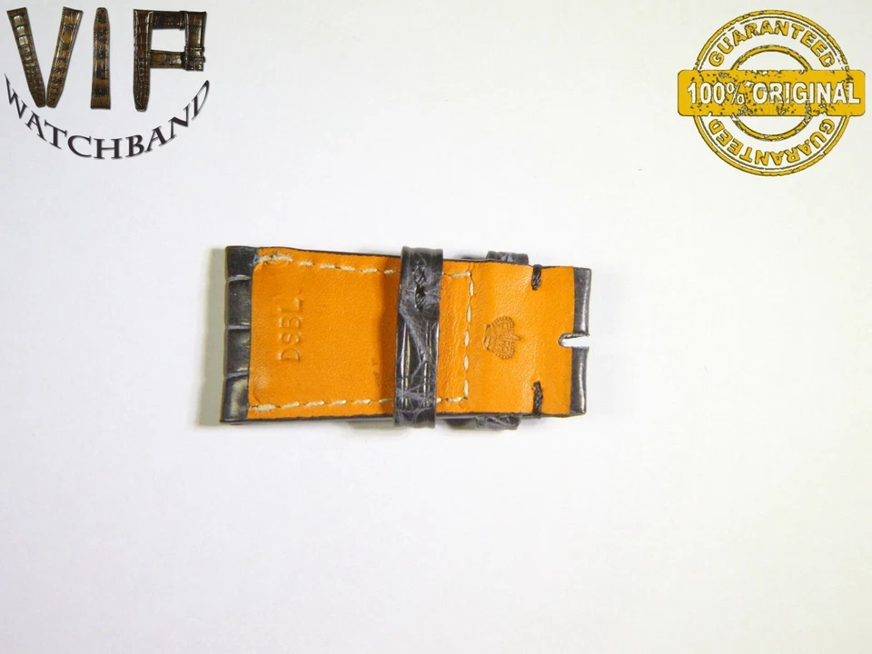 OEM Authentic IWC SANTONI ONE SHORT PART strap 22 mm croco BLACK color - Image 2 of 2