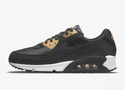 NIKE AIR MAX 90 BLACK-METALLIC GOLD MENS SZ 6.5    WMNS SZ 8 [DM7557-001]