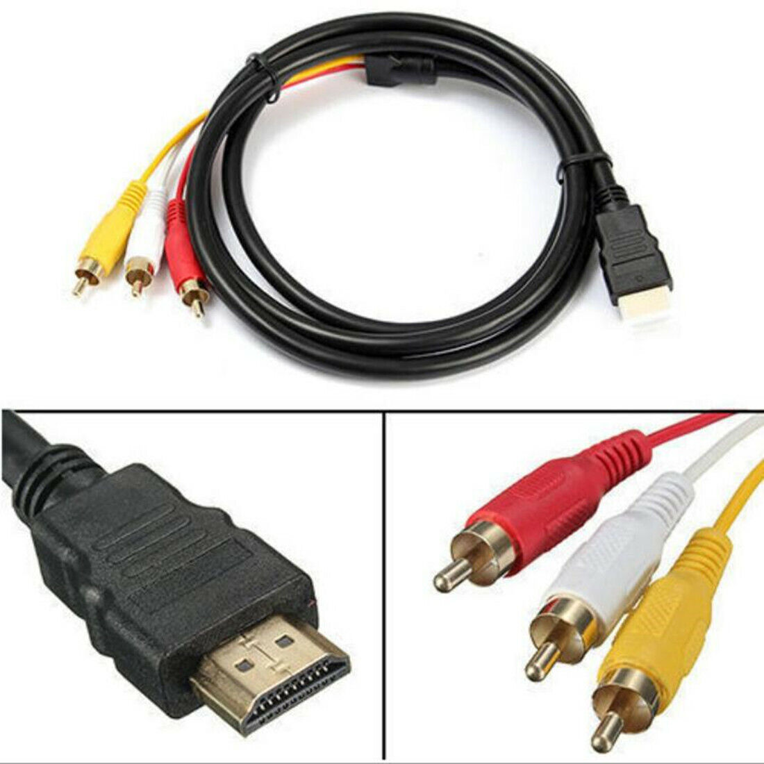 1.5m HDMI Male to 3 RCA Video Audio Converter Component Adapter Cable HDTV UK eBay