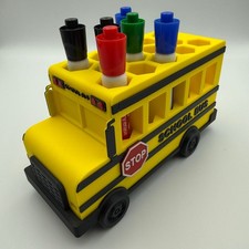 School Bus themed marker holder - perfect gift for a teacher - plastic