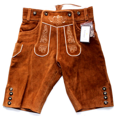 Lederhosen Edelnice genuine Men's Oktoberfest stag NWT 44 brown suede SHOT695