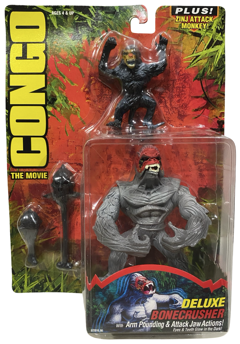 Congo Deluxe Bonecrusher w Zinj Attack Monkey Vtg 1995 Action