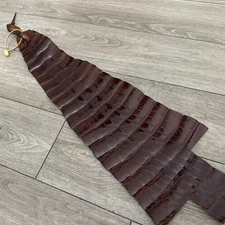 Mahogany Genuine Alligator Tail Hide Leather Skin Piece Scrap Gator Croc Belly 3