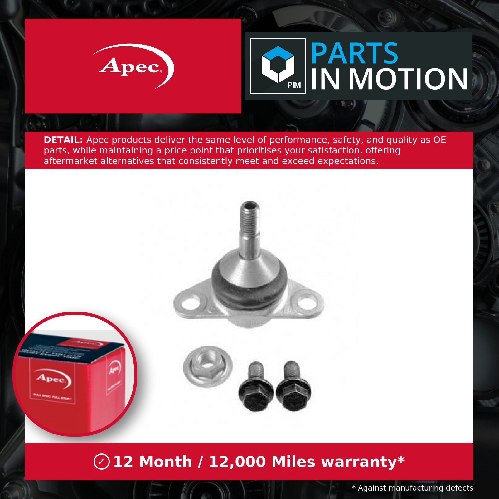 Ball Joint Lower AST0077 Apec Suspension 274185 274186 274187 274193 274524 New