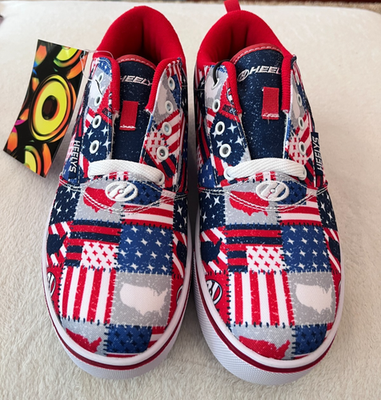 HEELYS Unisex Child Pro 20 Prints Wheeled Heel Size 8 Women\'s 9 RED WHITE NAVY HEELYS Unisex Child Pro 20 Prints Wheeled Heel Size 7  main image 2