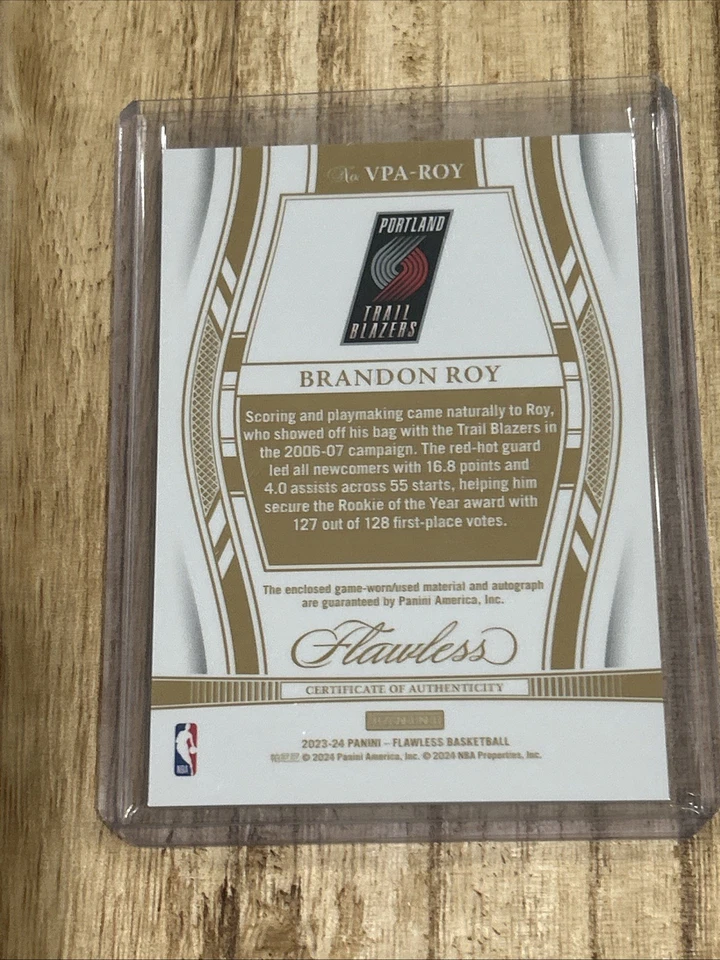 2023-24 Flawless Brandon Roy Vertical Two Color Patch Autographs /25 #VPA-ROY - Image 4 of 4