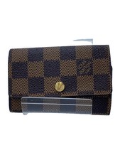 LOUIS VUITTON Multicle 6 Damier Ebene BRW Leather BRW Men's