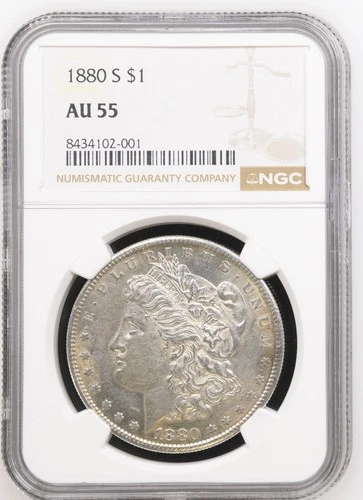 1880-S Morgan Silver Dollar NGC AU55