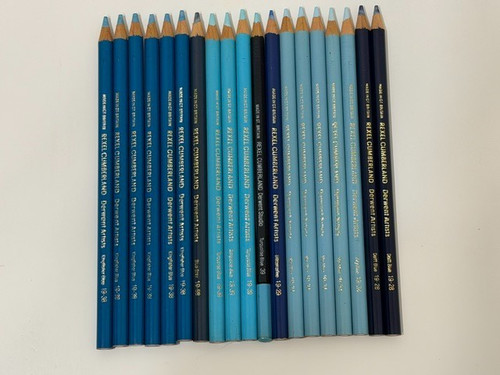 Derwent Rexel Cumberland Colored Pencils Lot of 17 Vintage Blue Tones Artist