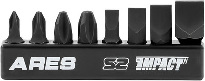 70013-8-Piece S2 Steel Impact Driver Bit Set - Includes Phillips 1,2,3,4 and Slo