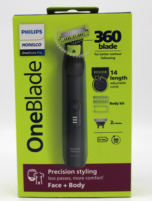 Philips Norelco OneBlade Pro 360 Face + Body Electric Shaver ~ QP6542/70 - New