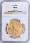 1909S St. Gaudens Gold Double Eagle $20 NGC MS 65