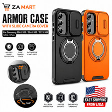 Armor Case for Samsung S26 S25 S24 S23 S22 S21 Ultra Plus Slide Camera Cover Cov